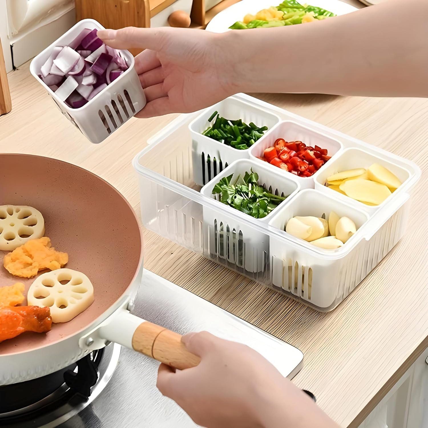 Fridge Storage Boxes Freezer Storage Containers, Container for Kitchen Storage Set, Storage in Kitchen, Vegetable Storage, Draining Crisper Refrigerator Food Box (1 Pc) Fridge Storage Boxes Freezer Storage Containers, Container for Kitchen Storage Set, Storage in Kitchen, Vegetable Storage, Draining Crisper Refrigerator Food Box (1 Pc)